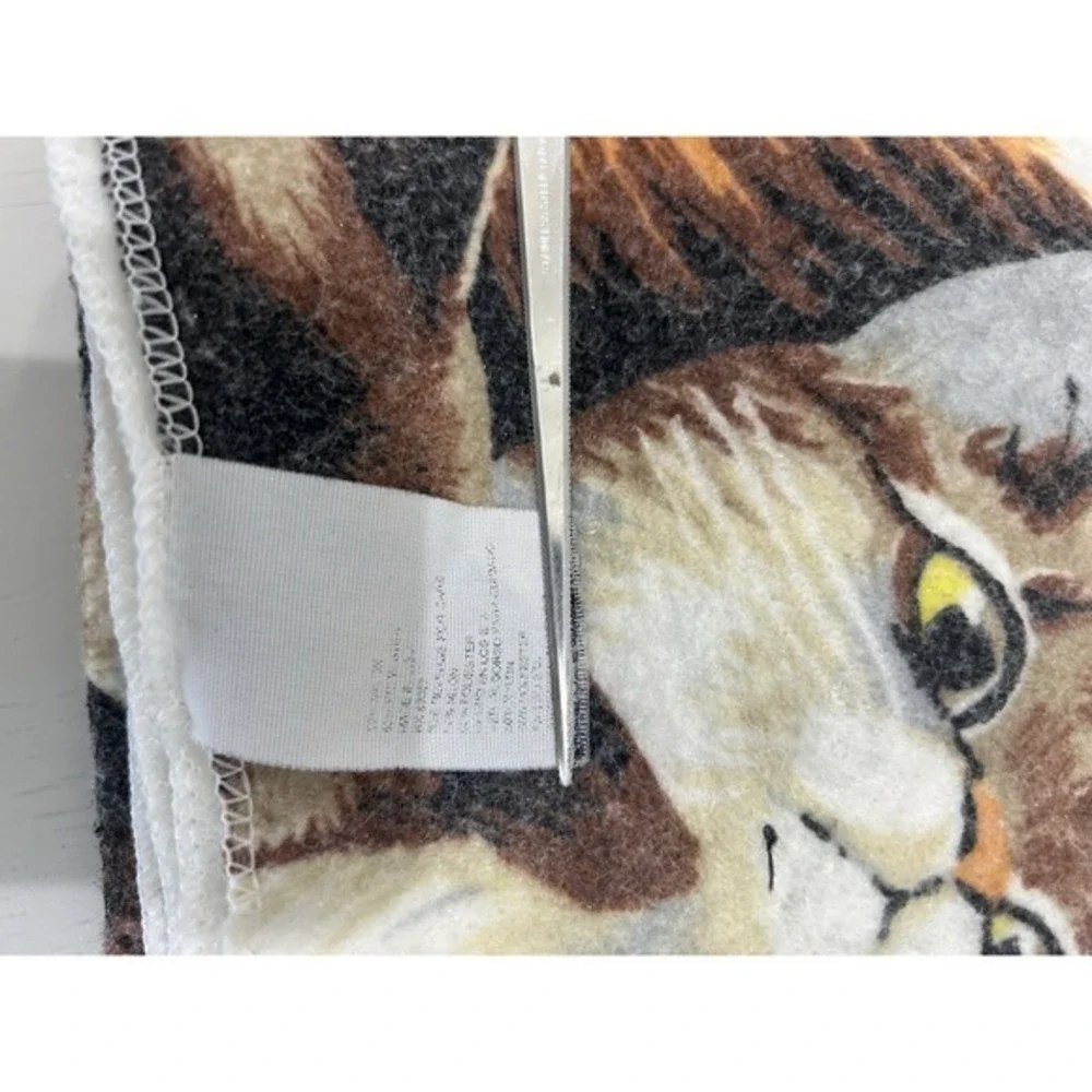 Vintage Woven 86x70 Crazy Cat Lady Tapestry Blanket Comforter‎ Cottage Catcore